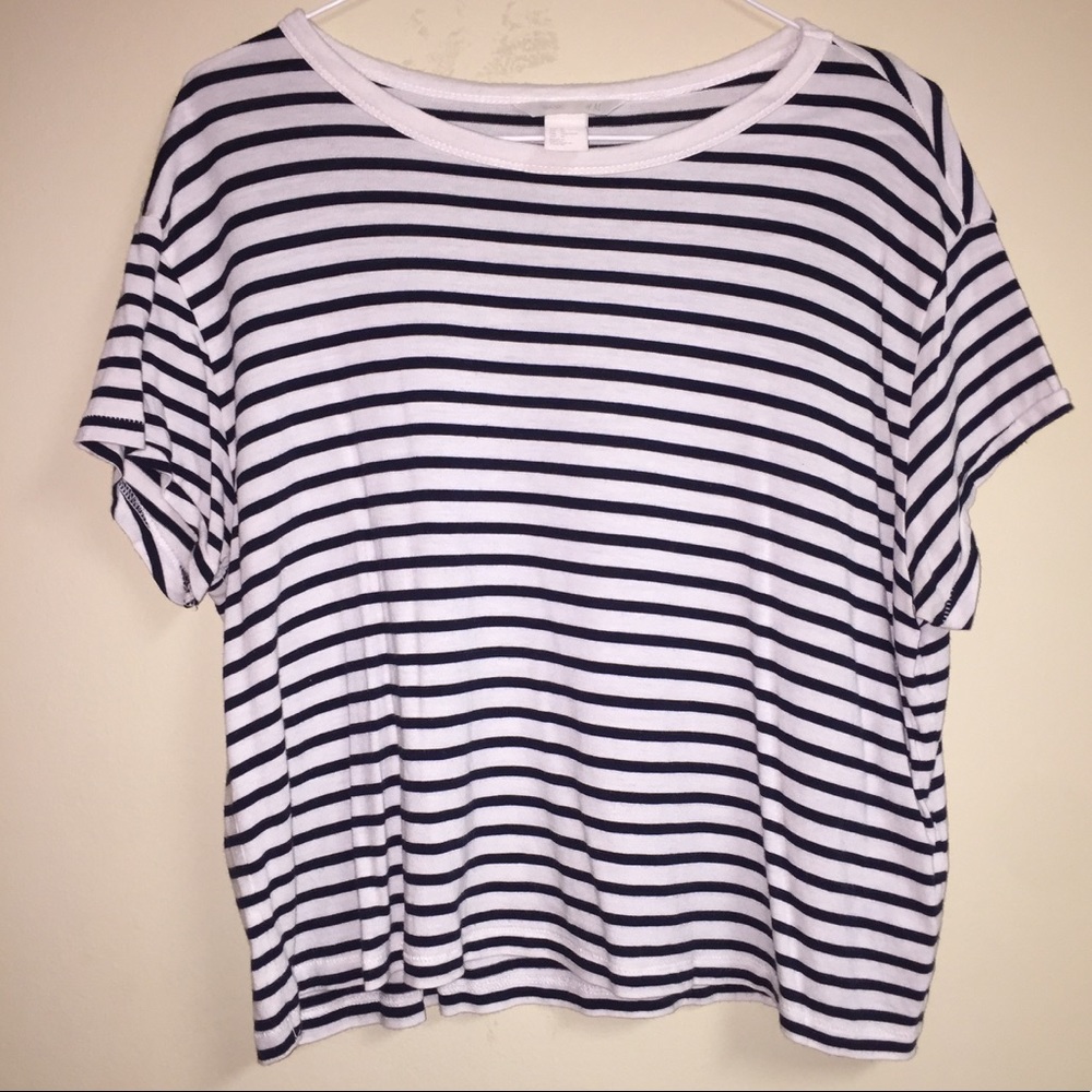Black and white striped tee